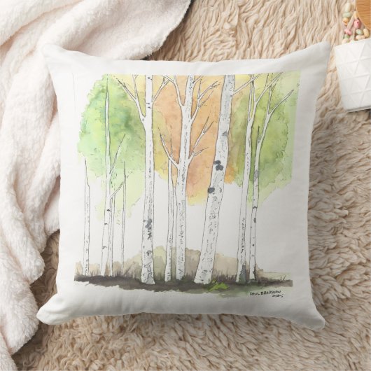 birch tree pillow クッション (ブランケット)