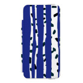 Birch Tree Trunks on Blue Incipio iPhoneウォレットケース (フォリオ 正面)