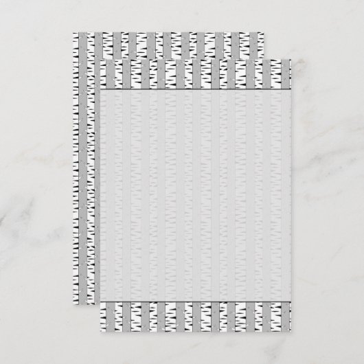 Birch Trees Pattern Bland Black White ノートカード (正面/裏面)