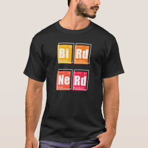 BIRDおたく周期要素テーブル野鳥観察時計 Tシャツ