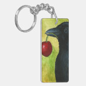 Bird 55 crow raven キーホルダー (正面左)