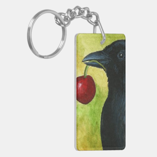 Bird 55 crow raven キーホルダー (正面左)