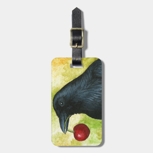 Bird 55 crow raven ラゲッジタグ (正面縦)