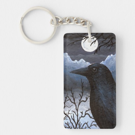 Bird 58 Crow Raven キーホルダー (正面)