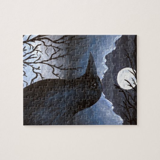 Bird 58 Crow Raven ジグソーパズル (横)