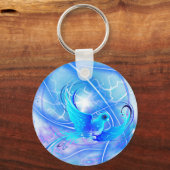 Bird Abstract Blue Keychain キーホルダー (裏面)