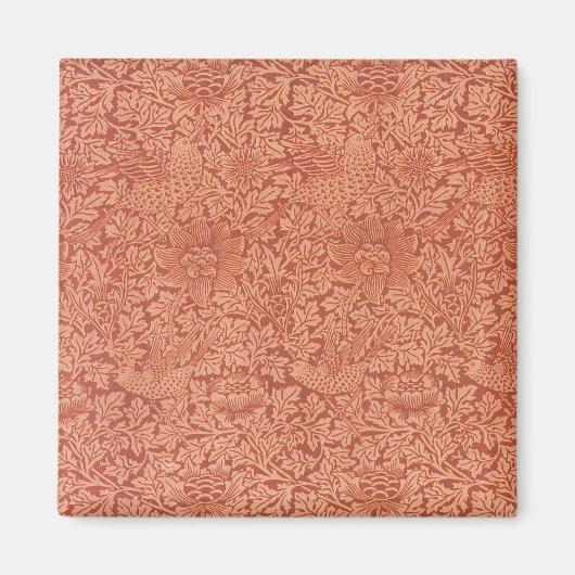 Bird and Anemone by William Morris,ヴィンテージ自然 マグネット (正面)