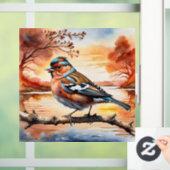 Bird and autumn landscape window cling art print ウィンドウサイン (ホーム)