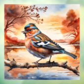 Bird and autumn landscape window cling art print ウィンドウサイン (シート3)