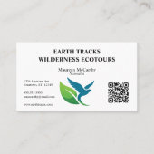 Bird and Leaf QR Code Ecotourism Conservation 名刺 (正面)