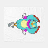 Bird at Iceスケートで滑るwith Ice skates.PNG フリースブランケット (正面(横))