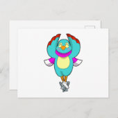 Bird at Iceスケートで滑るwith Ice skates.PNG ポストカード (正面/裏面)