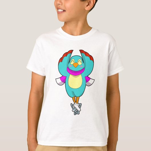 Bird at Iceスケートで滑るwith Ice skates.PNG Tシャツ (正面)