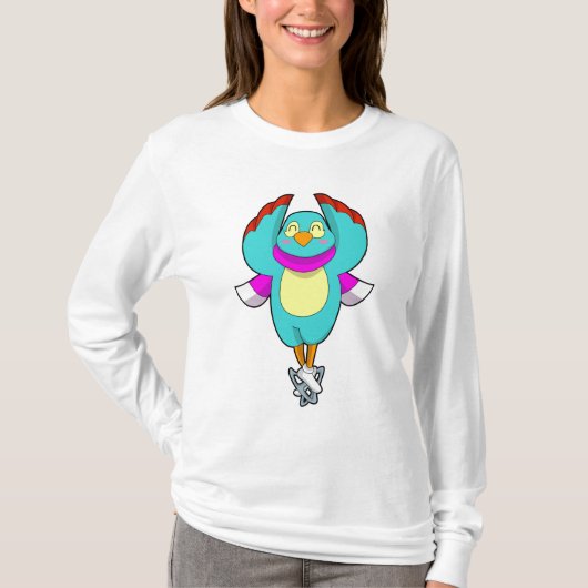 Bird at Iceスケートで滑るwith Ice skates.PNG Tシャツ (正面)
