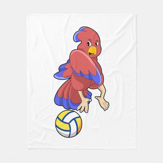 Bird at Volleyball Sports フリースブランケット (正面)