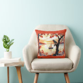 bird Autumn Sunset Sailboat クッション (椅子)