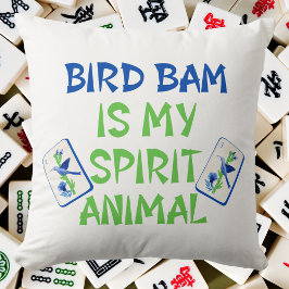 Bird Bam is My Spirit Animal Mahjong Bird Tiles クッション