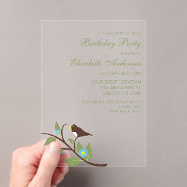 Bird Birthday アクリル招待状