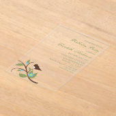 Bird Birthday アクリル招待状 (レイダウン)
