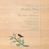 Bird Birthday アクリル招待状 (正面)