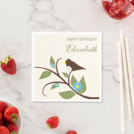 Bird Birthday スタンダードカクテルナプキン
