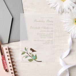 Bird Birthday ベラム紙招待状