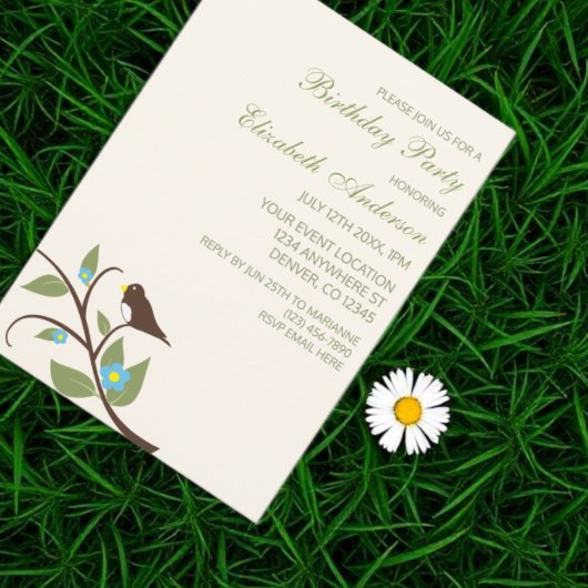 Bird Birthday 招待状
