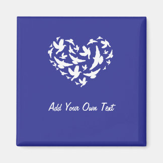 Bird Blue冷蔵庫用マグネットの追加文字とパーソナライズ マグネット