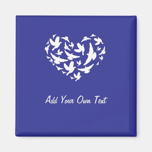 Bird Blue冷蔵庫用マグネットの追加文字とパーソナライズ マグネット (正面)