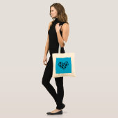 Bird blue and black tote bag personalise トートバッグ (正面(モデル))