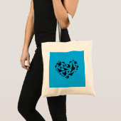Bird blue and black tote bag personalise トートバッグ (正面(商品))