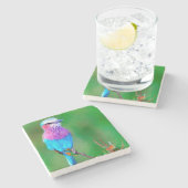 Bird blue _babero ストーンコースター (横)