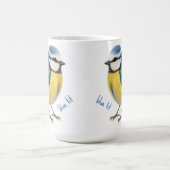 Bird Blue Tit Mug, Watercolour Garden Bird Art コーヒーマグカップ (中央)