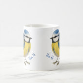 Bird Blue Tit Mug, Watercolour Garden Bird Art モーフィングマグカップ (中央)