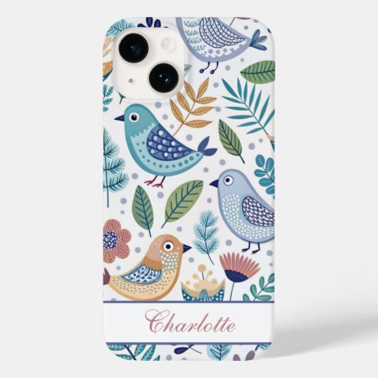Bird Botanical Perzonalized Case-Mate iPhoneケース (裏面)