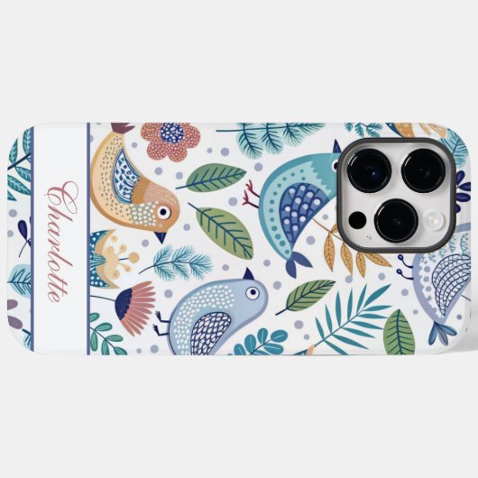 Bird Botanical Perzonalized Case-Mate iPhoneケース (裏面 (横))
