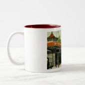 Bird Cages at Zoo, Cincinnati, OHヴィンテージはがき ツートーンマグカップ (左)