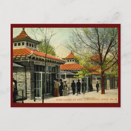 Bird Cages at Zoo, Cincinnati, OHヴィンテージ ポストカード (正面)
