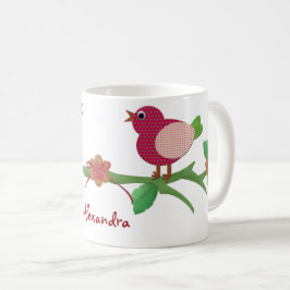 Bird Collageの個人化された名前Mag コーヒーマグカップ