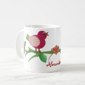 Bird Collageの個人化された名前Mag コーヒーマグカップ (正面左)