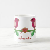 Bird Collageの個人化された名前Mag コーヒーマグカップ (中央)