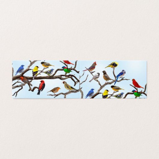 Bird Crowd on Branches 空白の Greeting Card (外部フラット)