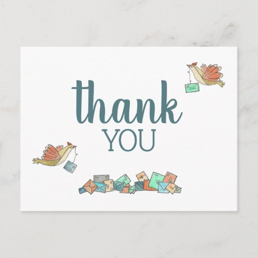 Bird Delivering Mailありがとう ポストカード (正面)