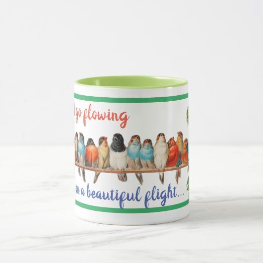 Bird designer with inspiration phrase マグカップ (中央)