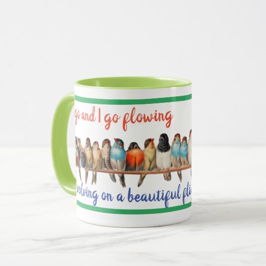 Bird designer with inspiration phrase マグカップ (正面左)