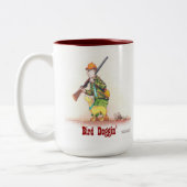 Bird Doggin' - ハンターと犬の奇想天外な一瞥 ツートーンマグカップ (左)