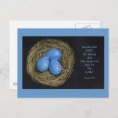 Bird Eggs in Nest:詩篇 ポストカード (正面/裏面)