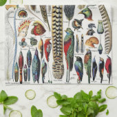 Bird Feather Wildlife Antique Feathers Art Nouveau キッチンタオル (折り畳み)