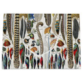 Bird Feather Wildlife Antique Feathers Art Nouveau ラージペーパーバッグ (正面)
