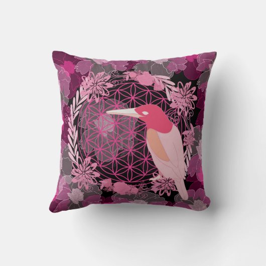 Bird flower of life クッション (裏面)